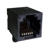 AMPHENOL COMMUNICATIONS SOLUTIONS RJE0112001 MODULAR CONN, R/A JACK, 6P2C, 1PORT, TH