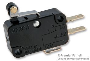 OMRON ELECTRONIC COMPONENTS V-10G5-1C24-K MICROSWITCH, ROLLER LEVER SPDT 10A 250V