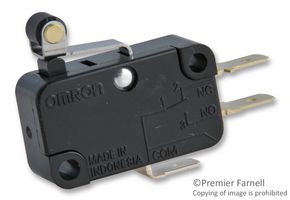 OMRON ELECTRONIC COMPONENTS V-15G5-1C25-K MICROSWITCH, ROLLER LEVER SPDT 15A 250V