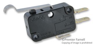 OMRON ELECTRONIC COMPONENTS V15G41C25K MICROSWITCH, ROLLER LEVER SPDT 15A 250V