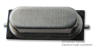 MULTICOMP PRO MCRSD16000F183000RR. CRYSTAL, 16MHZ, 18PF, 11.4 X 4.7MM