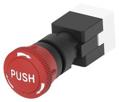 TE CONNECTIVITY - ALCOSWITCH PBES16N50R. E-STOP SW, SPST-NC/NO, 3A, 125VAC/PANEL