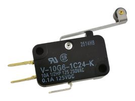 OMRON ELECTRONIC COMPONENTS V-10G6-1C24-K MICROSWITCH, ROLLER LEVER SPDT 10A 250V