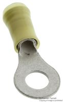 AMP - TE CONNECTIVITY 35110. TERMINAL, RING TONGUE, 1/4", 10AWG, YEL