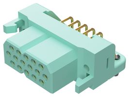POSITRONIC DF16F4BN/AA RECT PWR CONN, R/A RCPT, 16POS, 3R0W/PCB
