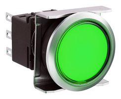 IDEC LBW6ML-M1T14G PB SWITCH, SPDT, 0.1A, 125VAC, GRN