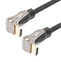 L-COM HDMI-MM-RAUD-1M CABLE ASSY, HDMI R/A PLUG-PLUG, 3.3