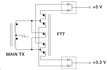 Fractional turn transformer configuration