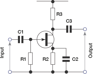 Basic FET common source amplifier